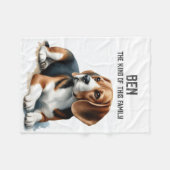 Couverture Polaire Beagle - LE ROI DE CETTE FAMILLE (Devant (Horizontal))