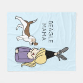 Couverture Polaire Beagle personnalisé Mama  (Devant (Horizontal))