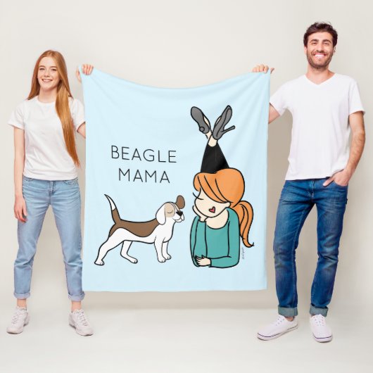 Couverture Polaire Beagle personnalisé Mama Fleece Blanket (En situation)