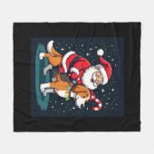 Couverture Polaire Beagle Xmas Éclairage Père Noël équitation Beagle  (Devant (Horizontal))