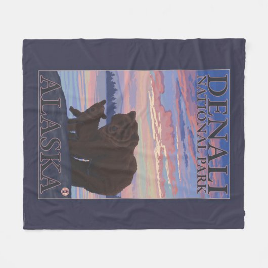 Couverture Polaire Bear and Cub - Denali National Park, Alaska (Devant (Horizontal))