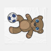 Couverture Polaire Bear as Soccer player with Soccer ball (Devant (Horizontal))