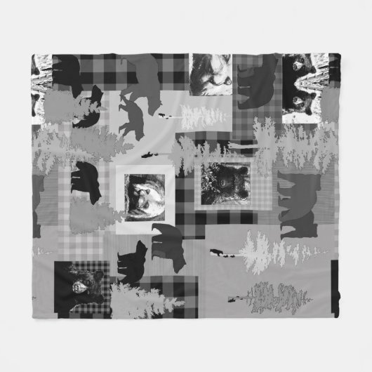 Couverture Polaire Bear Collage (Devant (Horizontal))