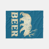 Couverture Polaire Bear Deer Vintage Beer  (Devant (Horizontal))