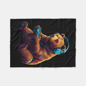 Couverture Polaire Bear Gaming Animal Video Games Funny Bear  (Devant (Horizontal))