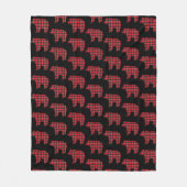 Couverture Polaire Bear Shaped Plaid Red Black Buffalo (Devant)