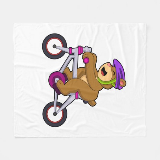 Couverture Polaire Bear with Bicycle & Helmet (Devant (Horizontal))