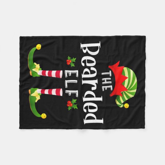 Couverture Polaire Bearded Christmas Elf Matching Pajama X-mas Party  (Devant (Horizontal))