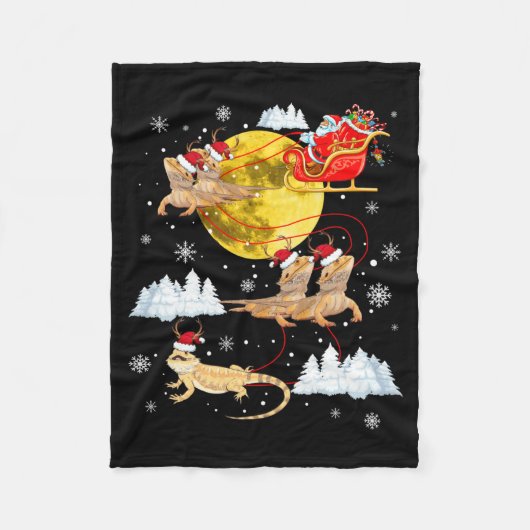 Couverture Polaire Bearded Dragon Reindeer Christmas Pajama Santa Xma (Devant)
