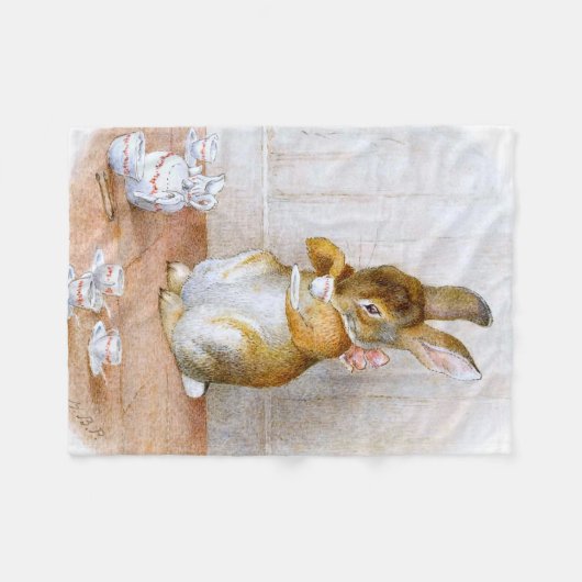 Couverture Polaire Beatrix Potter : Thé potable de fille de lapin (Devant (Horizontal))
