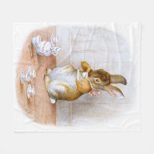 Couverture Polaire Beatrix Potter : Thé potable de fille de lapin (Devant (Horizontal))