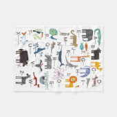 Couverture Polaire Beau animal ABC Alphabet Enfants (Devant (Horizontal))