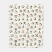 Couverture Polaire Beau blanc rougeâtre roi motif de la fleur de prot (Devant)