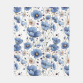 Couverture Polaire Beau bleu clair fleuri (Devant)