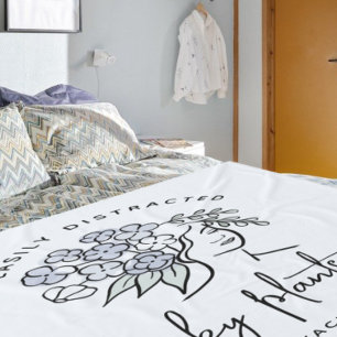 Couverture Polaire Beau bleu Floral Nom du jardinier distrait