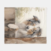 Couverture Polaire Beau bleu Merle Aussie (Devant (Horizontal))