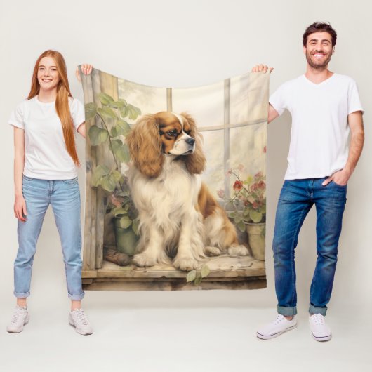Couverture Polaire Beau Cavalier Spaniel (En situation)