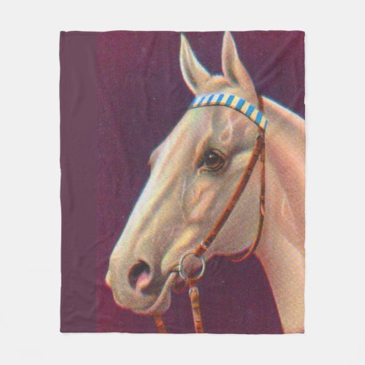 Couverture Polaire beau cheval blanc (Devant)