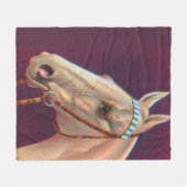 Couverture Polaire beau cheval blanc (Devant (Horizontal))