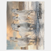 Couverture Polaire Beau Cheval Blanc Sauvage (Devant)