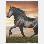 Couverture Polaire Beau Cheval Noir (Devant)
