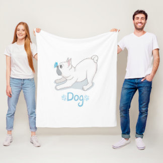 Couverture Polaire Beau Chien À Beurre Français