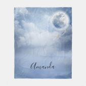 Couverture Polaire Beau ciel bleu avec cygnes volants (Devant)