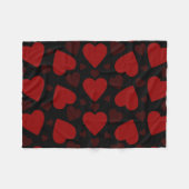Couverture Polaire Beau coeur rouge motif sur noir (Devant (Horizontal))