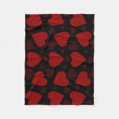 Couverture Polaire Beau coeur rouge motif sur noir (Devant)