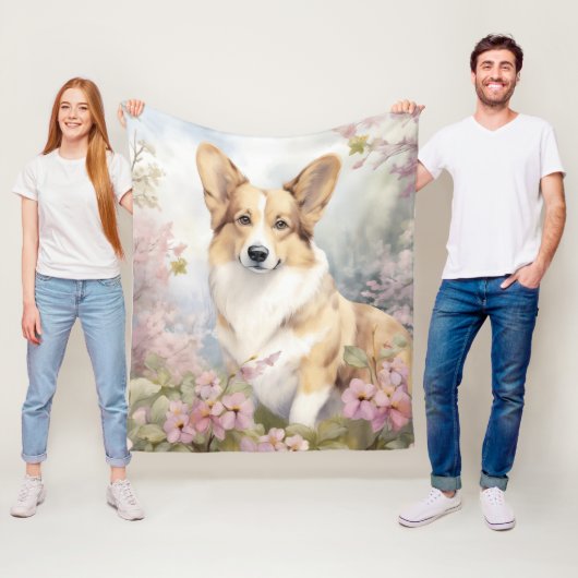 Couverture Polaire Beau Corgi (En situation)