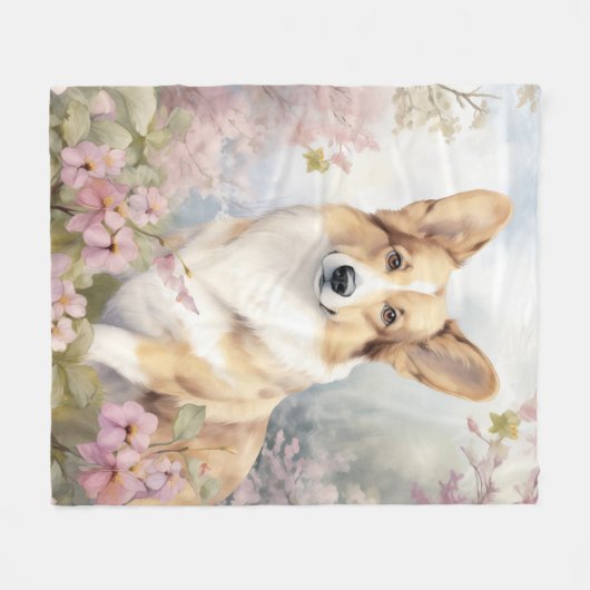 Couverture Polaire Beau Corgi (Devant (Horizontal))