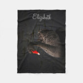 Couverture Polaire Beau cygne noir personnalisé (Devant)