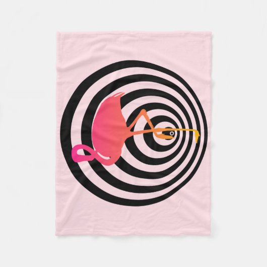 Couverture Polaire Beau flamant en cercles (Devant)