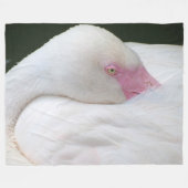 Couverture Polaire Beau Flamant rose blanc (Devant (Horizontal))