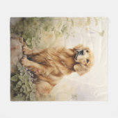 Couverture Polaire Beau Golden Retriever (Devant (Horizontal))
