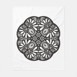Couverture Polaire Beau griffonnage de carré noir de Deco