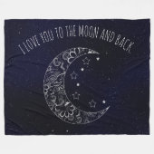 Couverture Polaire Beau je t'aime à la lune et au retour (Devant (Horizontal))