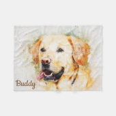 Couverture Polaire Beau Labrador jaune abstrait (Devant (Horizontal))
