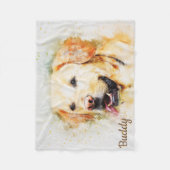 Couverture Polaire Beau Labrador jaune abstrait (Devant)