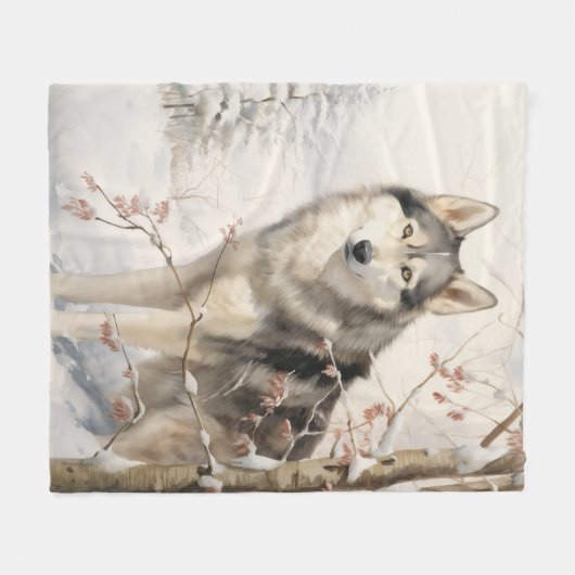 Couverture Polaire Beau Malamute (Devant (Horizontal))