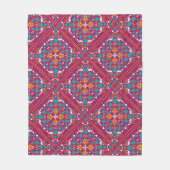 Couverture Polaire 🤩 Beau marron et Azulejos turquoise, (Devant)