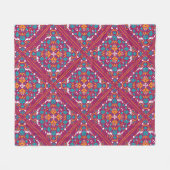 Couverture Polaire 🤩 Beau marron et Azulejos turquoise, (Devant (Horizontal))