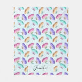 Couverture Polaire Beau Motif à papillon aquarelle (Devant)