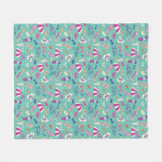 Couverture Polaire Beau motif avec des éléments d'été (Devant (Horizontal))