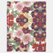 Couverture Polaire Beau Motif avec élément floral vert rose (Devant)