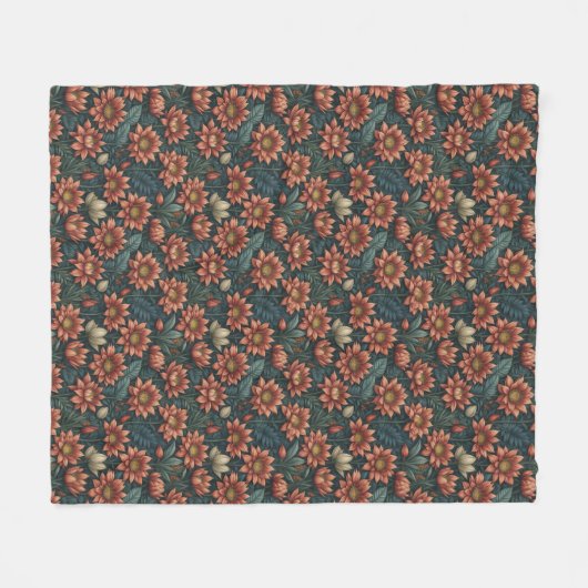 Couverture Polaire Beau motif de fleurs (Devant (Horizontal))