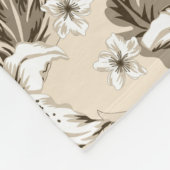 Couverture Polaire Beau motif de fleurs brun clair (Coin)