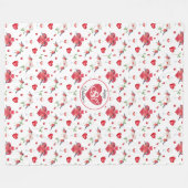Couverture Polaire Beau Motif de la Saint Valentin | Monogramme (Devant (Horizontal))