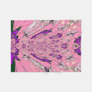 Couverture Polaire Beau motif de teinte violet rose bébé monogramme