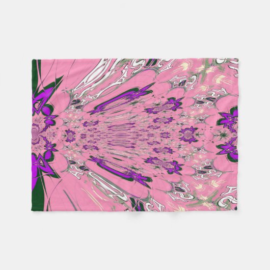 Couverture Polaire Beau motif de teinte violet rose bébé monogramme (Devant (Horizontal))